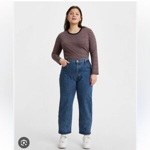 Levi's Ribcage Straight Ankle medium Blue Cropped Size 20W